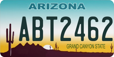AZ license plate ABT2462