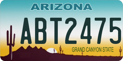 AZ license plate ABT2475