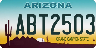 AZ license plate ABT2503