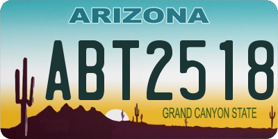 AZ license plate ABT2518