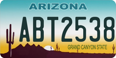 AZ license plate ABT2538