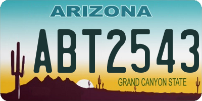 AZ license plate ABT2543