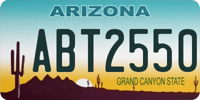 AZ license plate ABT2550