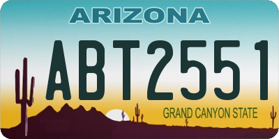 AZ license plate ABT2551