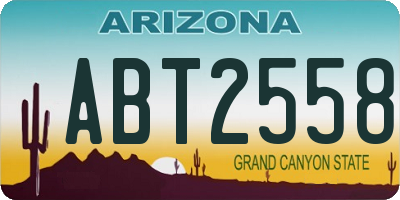 AZ license plate ABT2558
