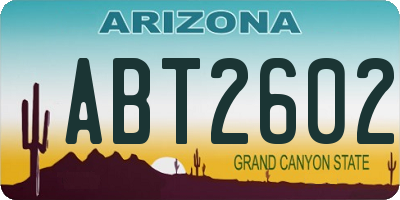 AZ license plate ABT2602