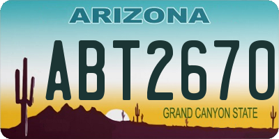 AZ license plate ABT2670