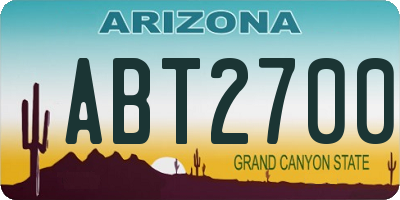 AZ license plate ABT2700
