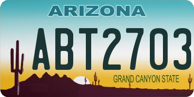AZ license plate ABT2703
