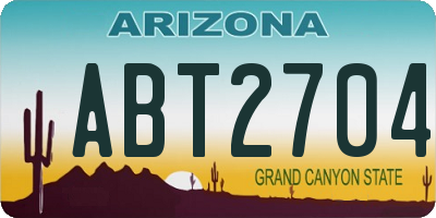 AZ license plate ABT2704