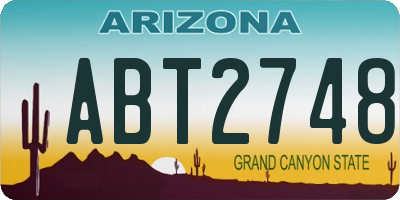 AZ license plate ABT2748