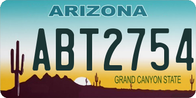 AZ license plate ABT2754