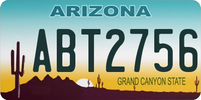 AZ license plate ABT2756