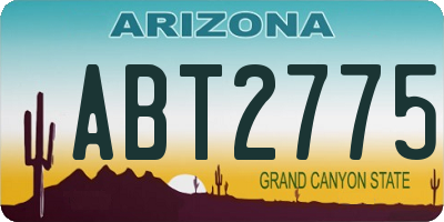 AZ license plate ABT2775