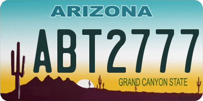 AZ license plate ABT2777