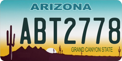 AZ license plate ABT2778