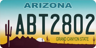 AZ license plate ABT2802