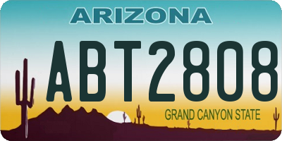 AZ license plate ABT2808