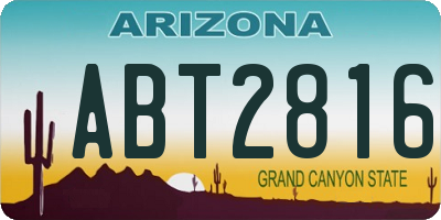 AZ license plate ABT2816