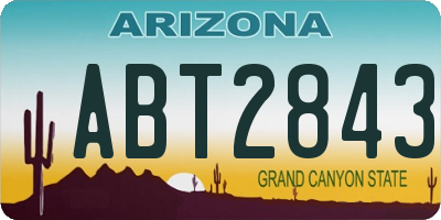 AZ license plate ABT2843