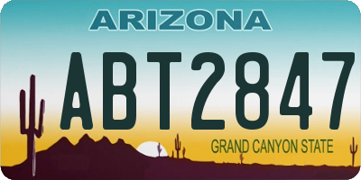 AZ license plate ABT2847