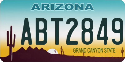 AZ license plate ABT2849