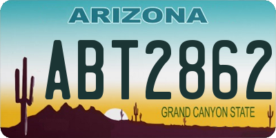 AZ license plate ABT2862