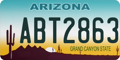 AZ license plate ABT2863