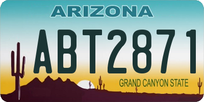 AZ license plate ABT2871