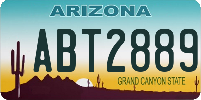 AZ license plate ABT2889