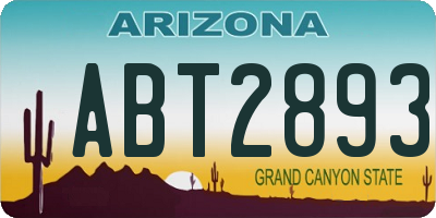 AZ license plate ABT2893