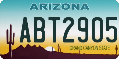 AZ license plate ABT2905