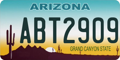 AZ license plate ABT2909