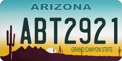 AZ license plate ABT2921