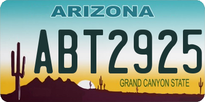 AZ license plate ABT2925