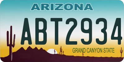 AZ license plate ABT2934