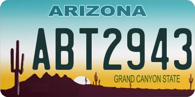 AZ license plate ABT2943