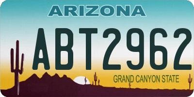 AZ license plate ABT2962