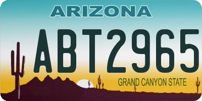 AZ license plate ABT2965
