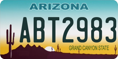 AZ license plate ABT2983