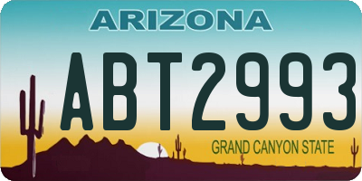 AZ license plate ABT2993