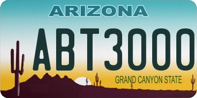 AZ license plate ABT3000
