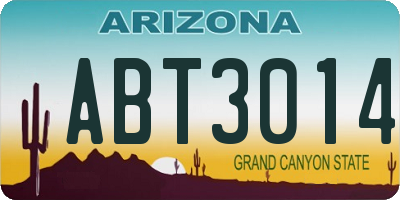 AZ license plate ABT3014