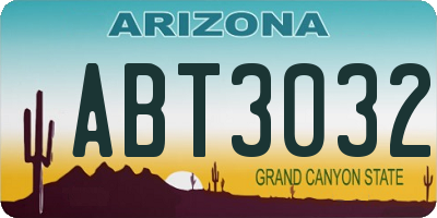 AZ license plate ABT3032