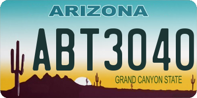 AZ license plate ABT3040