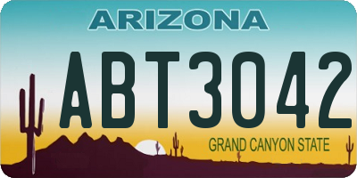 AZ license plate ABT3042