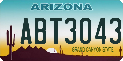 AZ license plate ABT3043