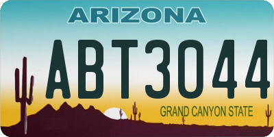 AZ license plate ABT3044