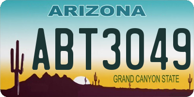 AZ license plate ABT3049