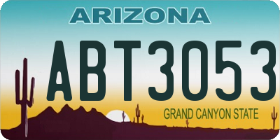 AZ license plate ABT3053